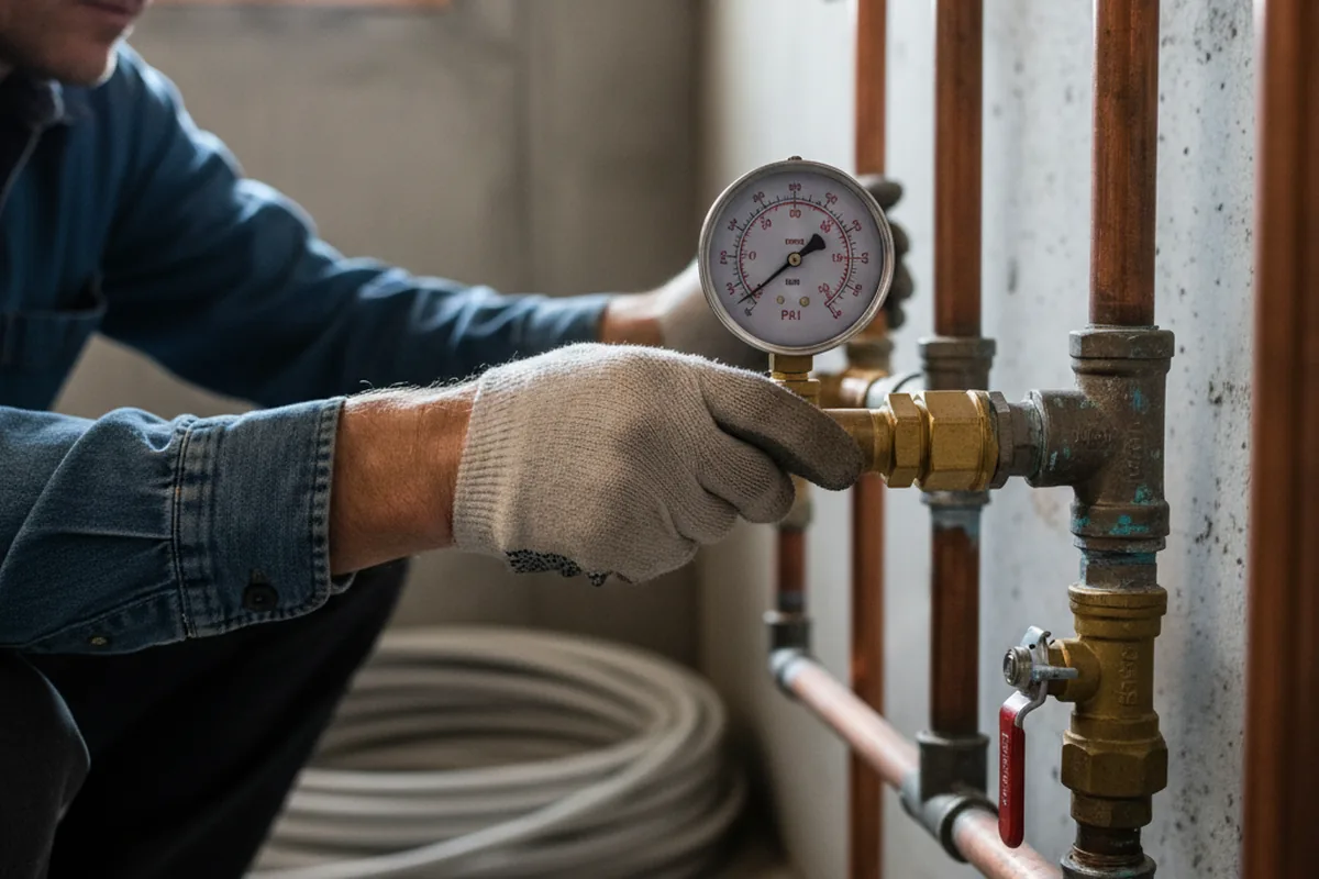 Pressure testing a repaired line during Water Line Repair in Seffner